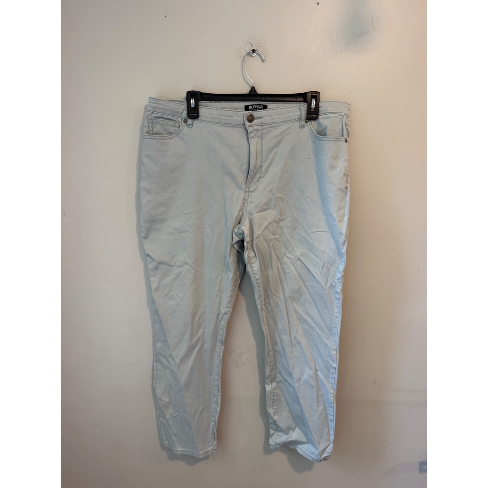Buffalo David Bitton Daily Mid-Rise Stretch Skinny Ankle Grazer Pants Blue 16/36